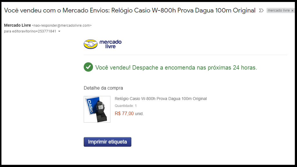 relógio cassio mercado livre